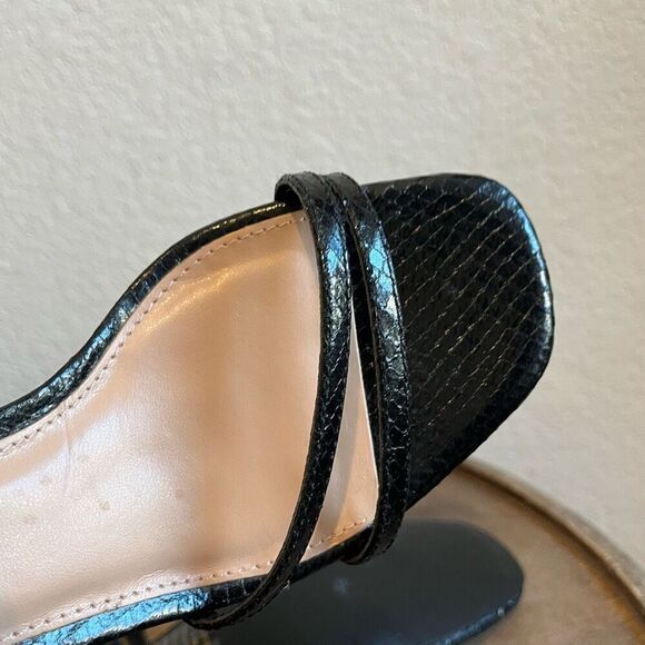 Steve Madden Loft Slide Sandals Heels Black Snake Women’s 5.5 - Picture 5 of 6
